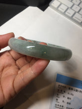 Load image into Gallery viewer, 61.5 mm certified type A 100% Natural oily light green/white/purple chubby Jadeite Jade bangle BM17-2786