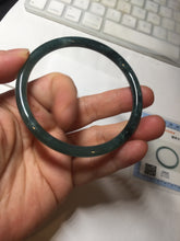 Load image into Gallery viewer, 59mm Certified Type A 100% Natural dark green/blue/gray Guatemala slim round cut Jadeite bangle PA156-8848