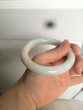 Load image into Gallery viewer, 57.9mm certified 100% natural type A light sunny green/purple/yellow chubby round cut jadeite jade bangle BF33-9221