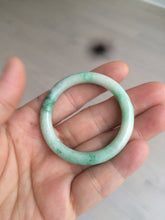 Load image into Gallery viewer, 35-38mm Type A 100% Natural sunny green/white Jadeite Jade kids bangle /scarf button group BF100