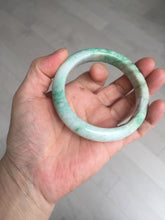 Load image into Gallery viewer, 58.5mm Certified type A 100% Natural sunny green/white Jadeite bangle AY87-3471