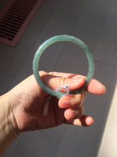 Load image into Gallery viewer, 55.5mm Type A 100% Natural dark green/blue/gray/black Guatemala slim round cut Jadeite bangle PJ102