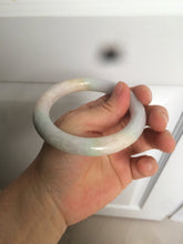 Load image into Gallery viewer, 57.9mm certified 100% natural type A light sunny green/purple/yellow chubby round cut jadeite jade bangle BF33-9221