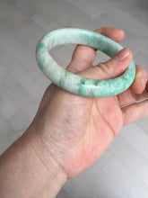 Load image into Gallery viewer, 58.5mm Certified type A 100% Natural sunny green/white Jadeite bangle AY87-3471
