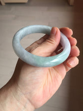 Load image into Gallery viewer, 57mm certified 100% natural Type A icy light green/purple jadeite jade bangle PE5-0306