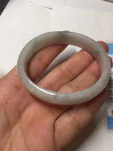Load image into Gallery viewer, 49mm certified 100% natural Type A icy watery light green/white/purple oval jadeite jade bangle BN40-2854