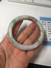 Load image into Gallery viewer, 57.6mm certificated Type A 100% Natural light green/red/purple/brown (FU LU SHOU) Jadeite Jade bangle Y164-7289