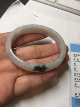 Load image into Gallery viewer, 49mm certified 100% natural Type A icy watery light green/white/purple oval jadeite jade bangle BN40-2854