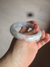 Load image into Gallery viewer, 54.6mm certified 100% natural type A white/purple/brown/gray jadeite jade bangle AX20-7723