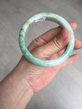 Load image into Gallery viewer, 58.5mm Certified type A 100% Natural sunny green/white Jadeite bangle AY87-3471