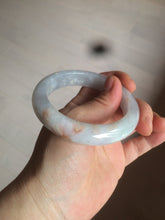 Load image into Gallery viewer, 54.6mm certified 100% natural type A white/purple/brown/gray jadeite jade bangle AX20-7723