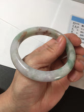 Load image into Gallery viewer, 57.6mm certificated Type A 100% Natural light green/red/purple/brown (FU LU SHOU) Jadeite Jade bangle Y164-7289