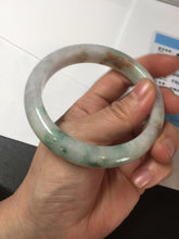 Load image into Gallery viewer, 57.6mm certificated Type A 100% Natural light green/red/purple/brown (FU LU SHOU) Jadeite Jade bangle Y164-7289