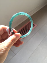 Load image into Gallery viewer, 56.2mm Certified Type A 100% Natura dark blue/green/gray/black Guatemala slim round cut Jadeite bangle PJ106-2076