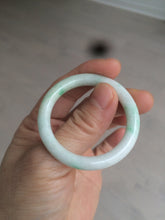 Load image into Gallery viewer, 35-38mm Type A 100% Natural sunny green/white Jadeite Jade kids bangle /scarf button group BF100