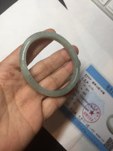 Load image into Gallery viewer, 49mm certified Type A 100% Natural icy watery light green oval Jadeite Jade bangle BQ11-3802