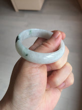 Load image into Gallery viewer, 49mm certified 100% natural Type A icy watery light green/white/purple oval jadeite jade bangle BN40-2854