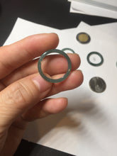 Load image into Gallery viewer, 17.1mm 6 3/4 100% natural type A icy watery green/blue icy watery Guatemala jadeite jade band ring group BP80