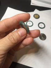 Load image into Gallery viewer, 17.1mm 6 3/4 100% natural type A icy watery green/blue icy watery Guatemala jadeite jade band ring group BP80