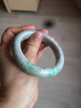 Load image into Gallery viewer, 58.3mm Certified 100% natural Type A sunny green/purple/yellow(Fu Lu Shou) chubby jadeite jade bangle AK55-1188