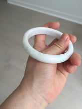 Load image into Gallery viewer, 59.5mm Certified Type A 100% Natural sunny green white (白底青) Jadeite Jade bangle BP42-3182