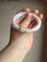 Load image into Gallery viewer, 58mm certified 100% natural Type A light purple yellow white (Whispers of Autumn) jadeite jade bangle PB70-9034