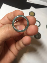 Load image into Gallery viewer, 17.1mm 6 3/4 100% natural type A icy watery green/blue icy watery Guatemala jadeite jade band ring group BP80