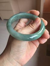 Load image into Gallery viewer, 56.8mm Certified 100% natural Type A oily dark green/ gray (老油青) jadeite jade bangle PB286-0548