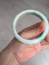 Load image into Gallery viewer, 56mm Certified type A 100% Natural sunny green/white Jadeite bangle AY87-3479