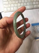 Load image into Gallery viewer, 57mm Certified Type A 100% Natural Oily Dark Green Gray Black(油青) round cut Jadeite Jade Bangle PE109-7139