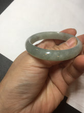 Load image into Gallery viewer, 49mm certified Type A 100% Natural icy watery light green oval Jadeite Jade bangle BQ11-3802