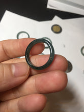 Load image into Gallery viewer, 17.1mm 6 3/4 100% natural type A icy watery green/blue icy watery Guatemala jadeite jade band ring group BP80