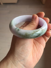 Load image into Gallery viewer, 54.5mm certified 100% natural Type A green light purple Distant Hills in Mist jadeite bangle PA185-4757