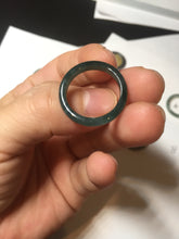 Load image into Gallery viewer, 17.1mm 6 3/4 100% natural type A icy watery green/blue icy watery Guatemala jadeite jade band ring group BP80