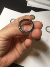 Load image into Gallery viewer, 17.1mm 6 3/4 100% natural type A icy watery green/blue icy watery Guatemala jadeite jade band ring group BP80