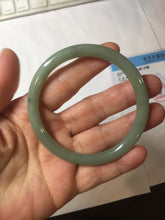 Load image into Gallery viewer, 57mm Certified Type A 100% Natural Oily Dark Green Gray Black(油青) round cut Jadeite Jade Bangle PE109-7139