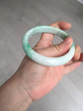 Load image into Gallery viewer, 58.5mm Certified type A 100% Natural sunny green/white Jadeite bangle AY86-3473