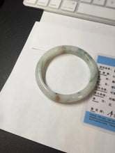 Load image into Gallery viewer, 57.5mm certificated Type A 100% Natural light green/red/brown Jadeite Jade bangle Y165-7275