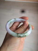 Load image into Gallery viewer, 50.5mm Certified Type A 100% Natural light purple/green oval shape Jadeite Jade bangle AY9-5293