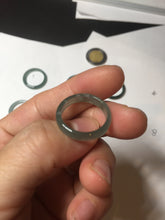 Load image into Gallery viewer, 17.1mm 6 3/4 100% natural type A icy watery green/blue icy watery Guatemala jadeite jade band ring group BP80