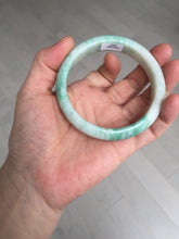 Load image into Gallery viewer, 58.5mm Certified type A 100% Natural sunny green/white Jadeite bangle AY86-3473