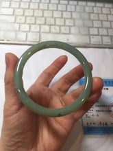 Load image into Gallery viewer, 57mm Certified Type A 100% Natural Oily Dark Green Gray Black(油青) round cut Jadeite Jade Bangle PE109-7139