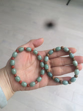 Load image into Gallery viewer, 9.2x8.1mm 100% natural type A green jadeite jade olive shape(LU LU TONG) beads bracelet AZ23