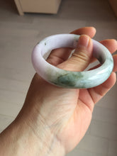 Load image into Gallery viewer, 55.2mm certified 100% natural Type A watermelon-rind green light purple Base jadeite bangle PA184-4754