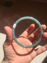 Load image into Gallery viewer, 63.6mm Certified Type A 100% Natural deep sea dark green/blue/gray slim round cut Guatemala Jadeite bangle PB5-7036
