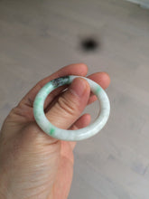 Load image into Gallery viewer, 35-38mm Type A 100% Natural sunny green/white Jadeite Jade kids bangle /scarf button group BF100