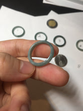 Load image into Gallery viewer, 17.1mm 6 3/4 100% natural type A icy watery green/blue icy watery Guatemala jadeite jade band ring group BP80
