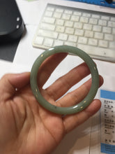 Load image into Gallery viewer, 58.8mm Certified Type A 100% Natural Oily Dark Green Gray Black(油青) round cut Jadeite Jade Bangle PE110-7137