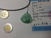 Load image into Gallery viewer, Certified 100% Natural type A sunny green happy Buddha jadeite Jade pendant PB65-5096