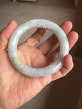 Load image into Gallery viewer, 56.4mm certified 100% natural Type A white black gray chubby round cut jadeite jade bangle PE1-5840